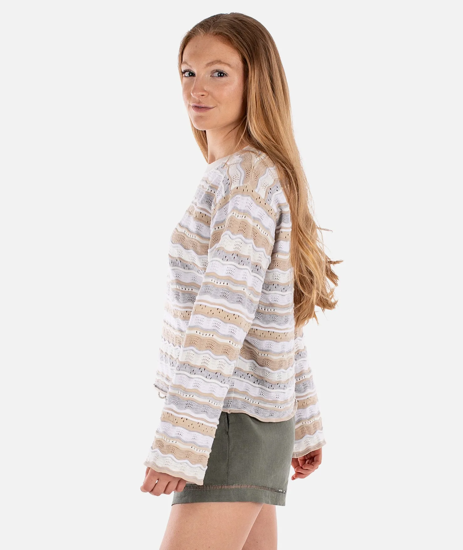 Lockwood Pointelle Sweater - Neutral sold by JETTY product image thumbnail 2