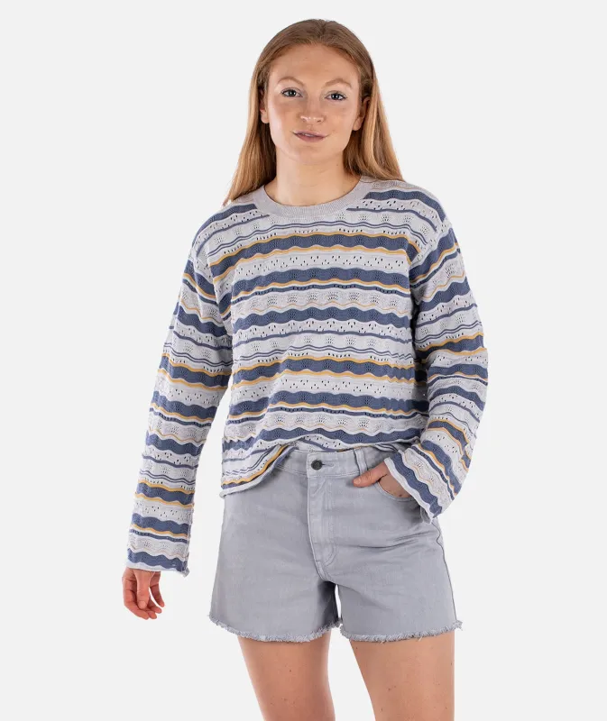 Lockwood Pointelle Sweater - Blue made by JETTY