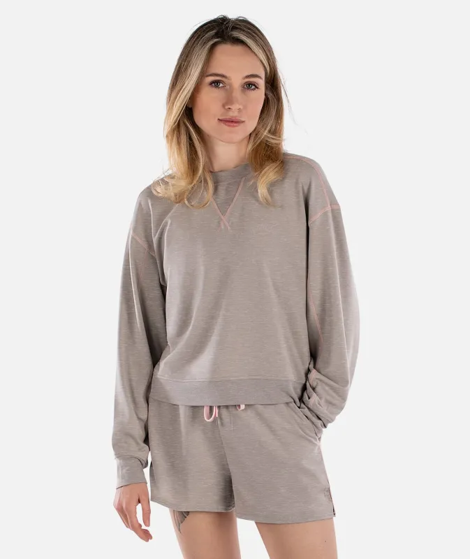 Lily Crewneck Sweatshirt - Warm Grey made by JETTY