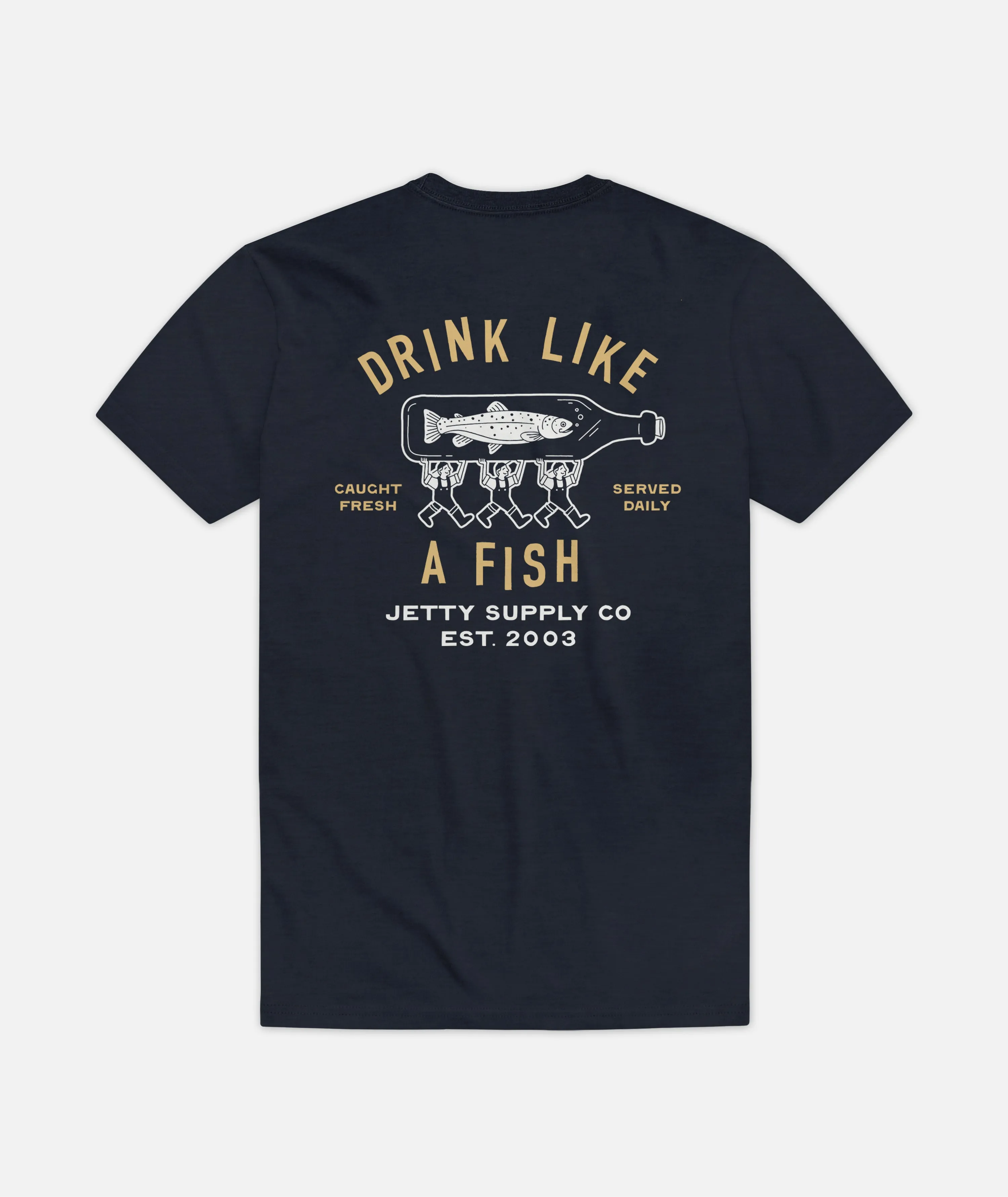 Bottle Service Tee - Solid Navy Tri sold by JETTY