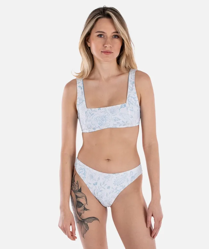 Lou Reversible Bikini Top - Blue made by JETTY