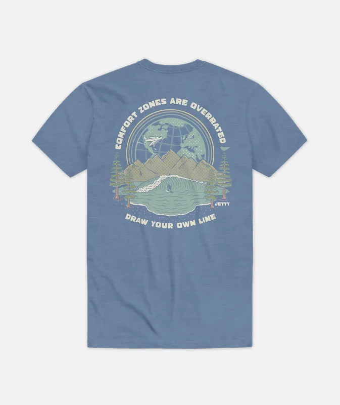 Comfort Zones are Overrated Tee - Blue made by JETTY