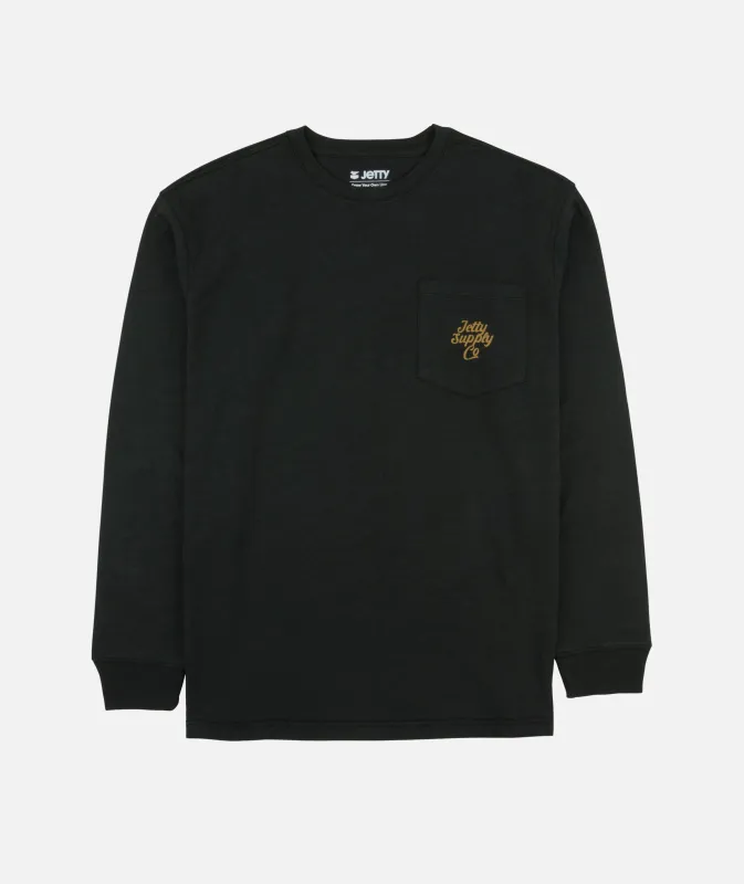 Sedge Slub Long Sleeve Tee - Black made by JETTY