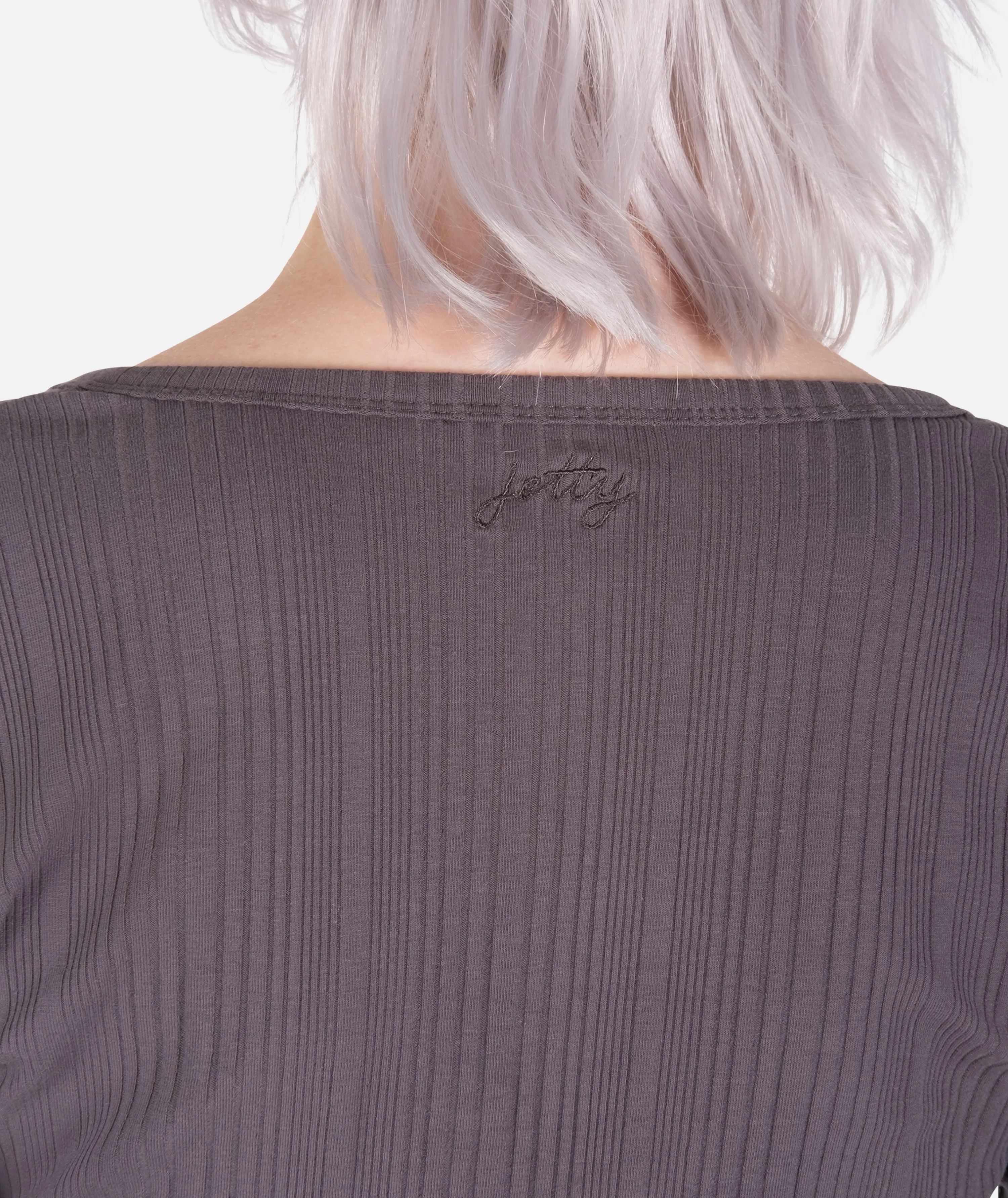 Madison Button Front Long Sleeve - Grey sold by JETTY product image thumbnail 3