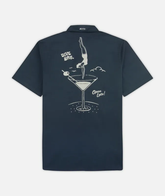 Maris Embroidered Shirt - Navy made by JETTY