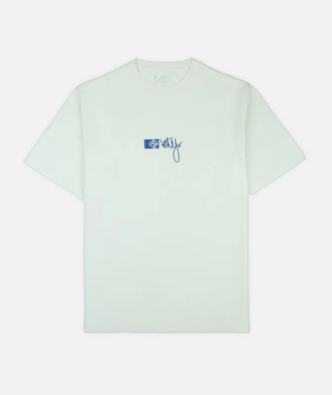 Rock Script Tee - White made by JETTY