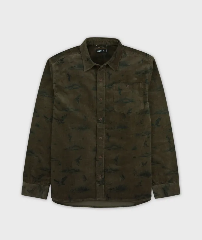 Shoals Corduroy Shirt - Green made by JETTY