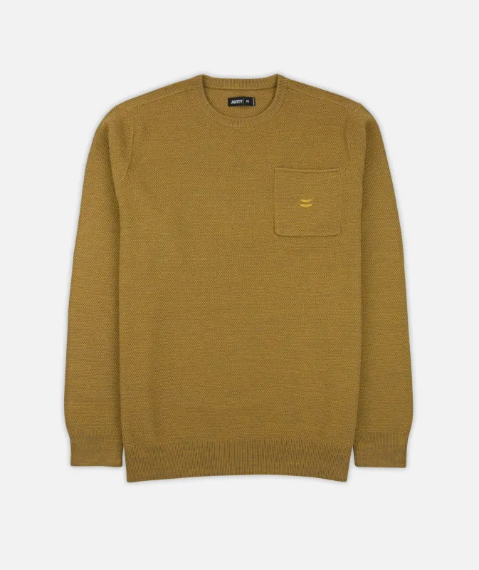 Brine Sweater - Mustard Olive made by JETTY