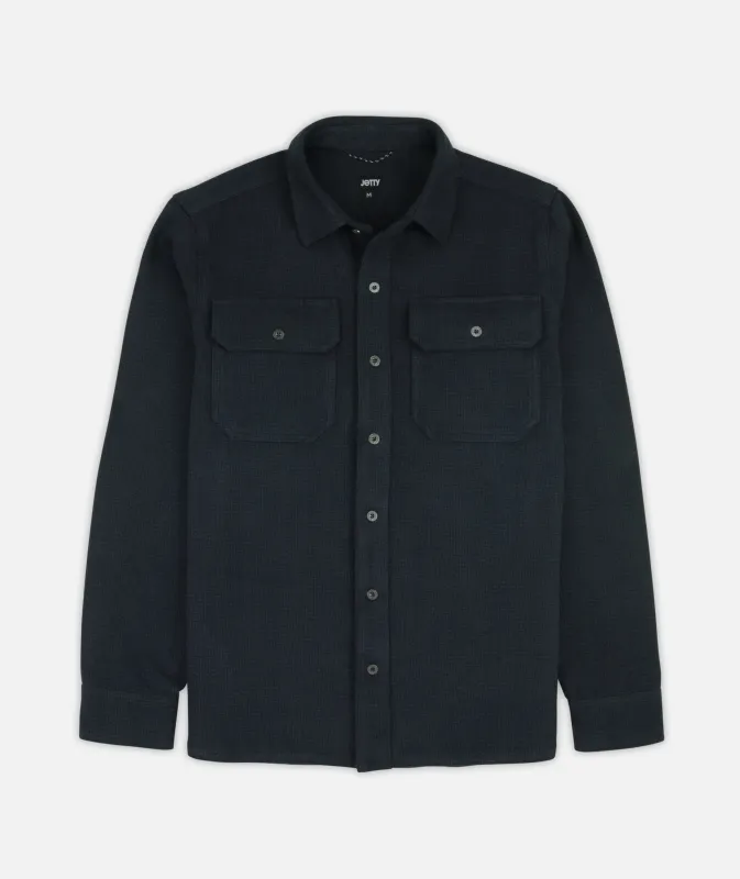 Ridge Tweed Shirt - Charcoal made by JETTY