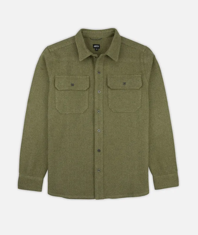 Ridge Tweed Shirt - Olive made by JETTY