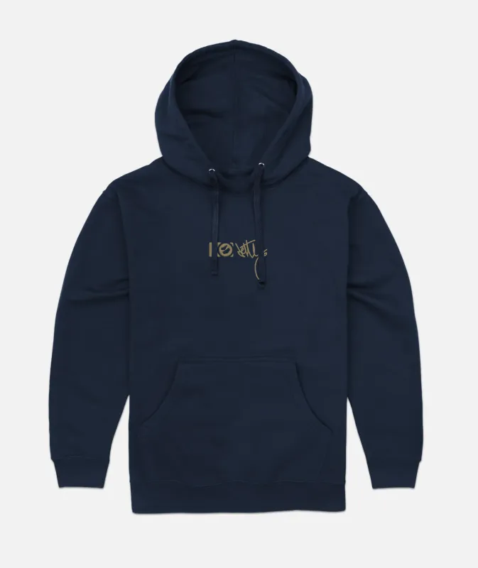 Rock Script Hoodie - Navy made by JETTY