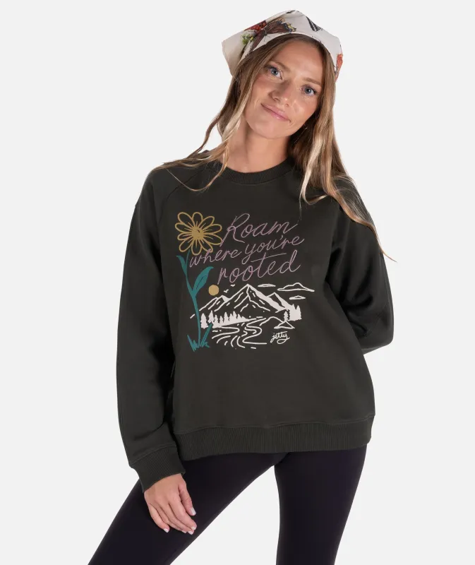 Rose Crewneck Fleece - Green made by JETTY