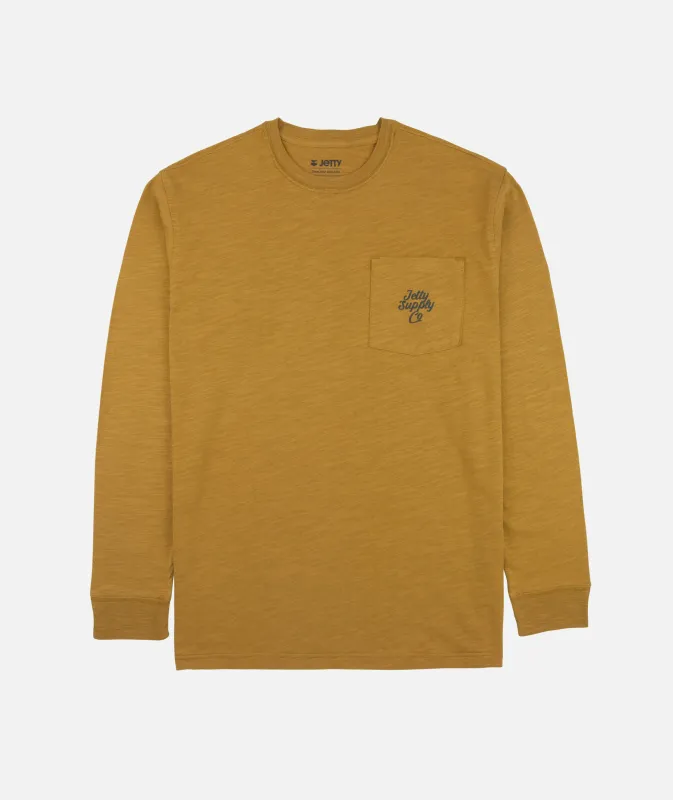 Sedge Slub Long Sleeve Tee - Mustard made by JETTY