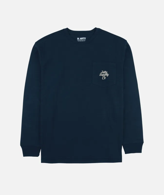 Sedge Slub Long Sleeve Tee - Navy made by JETTY