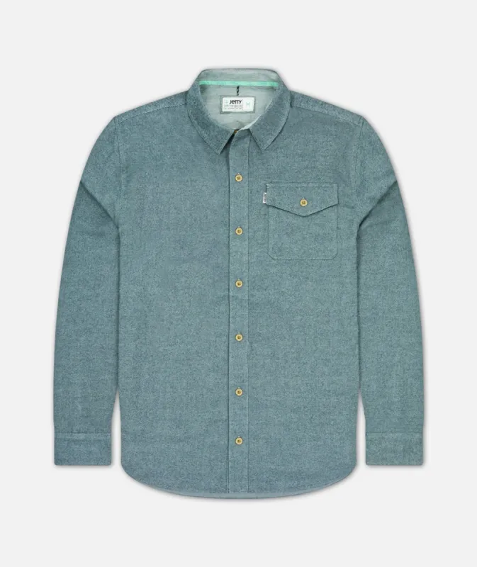 The Essex Oyster Twill Shirt - Heather Grey made by JETTY
