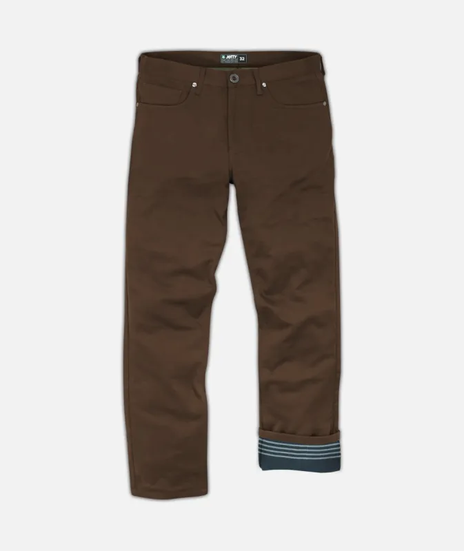 Mariner Flannel Lined Pant - Brown sold by JETTY