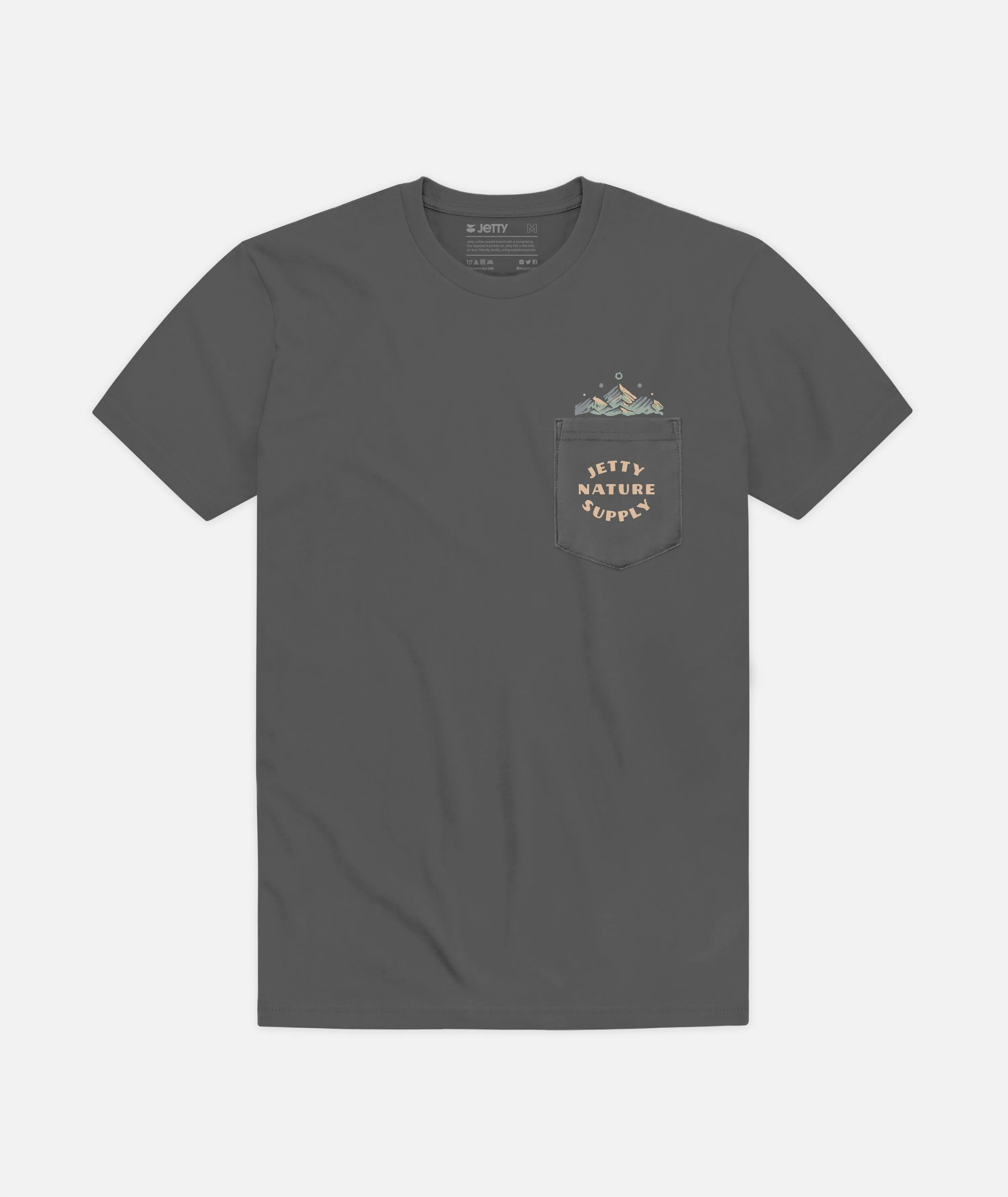 Peak Pocket Tee - Iron sold by JETTY