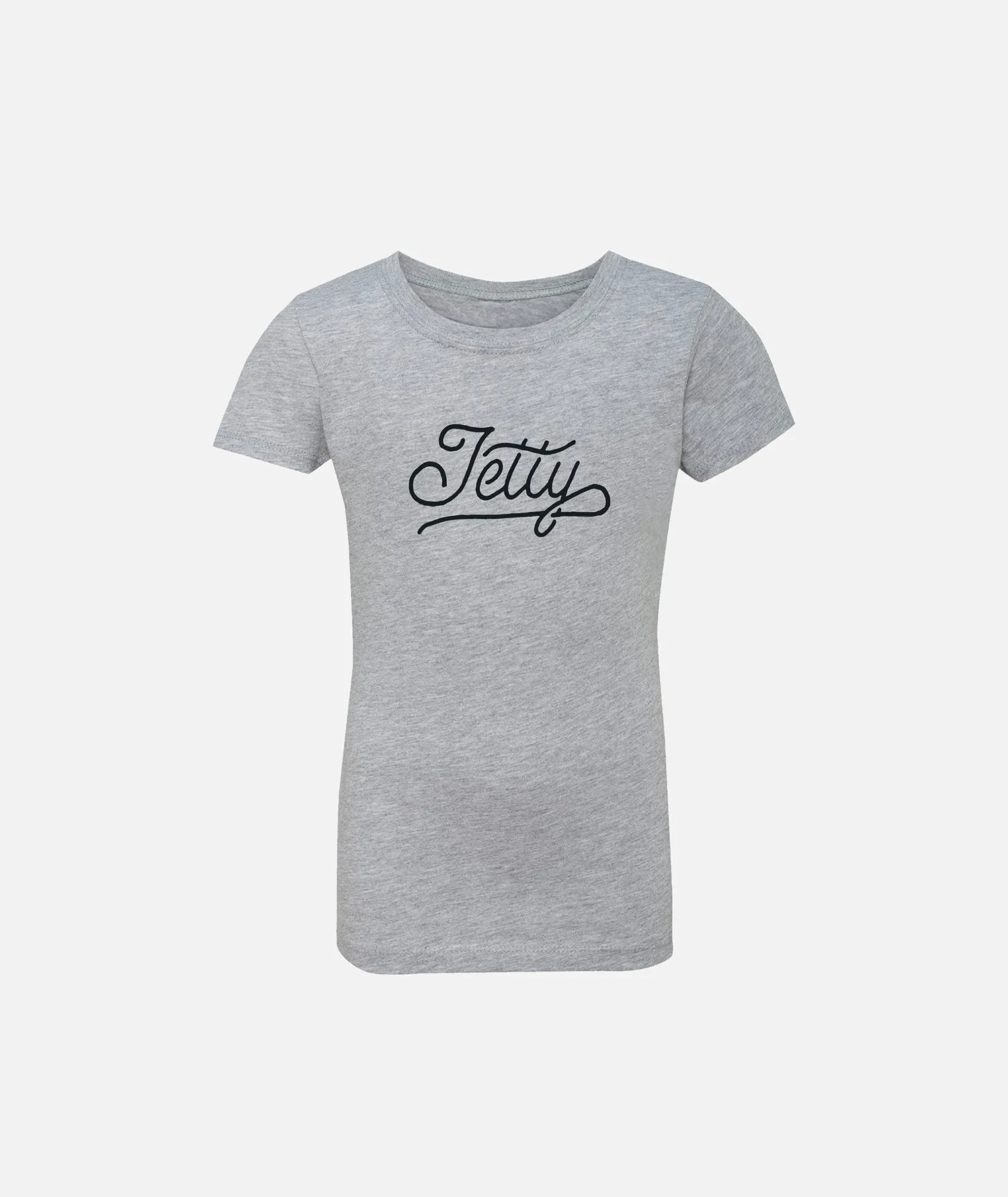 Grom Script SS Tee - Heather Grey sold by JETTY