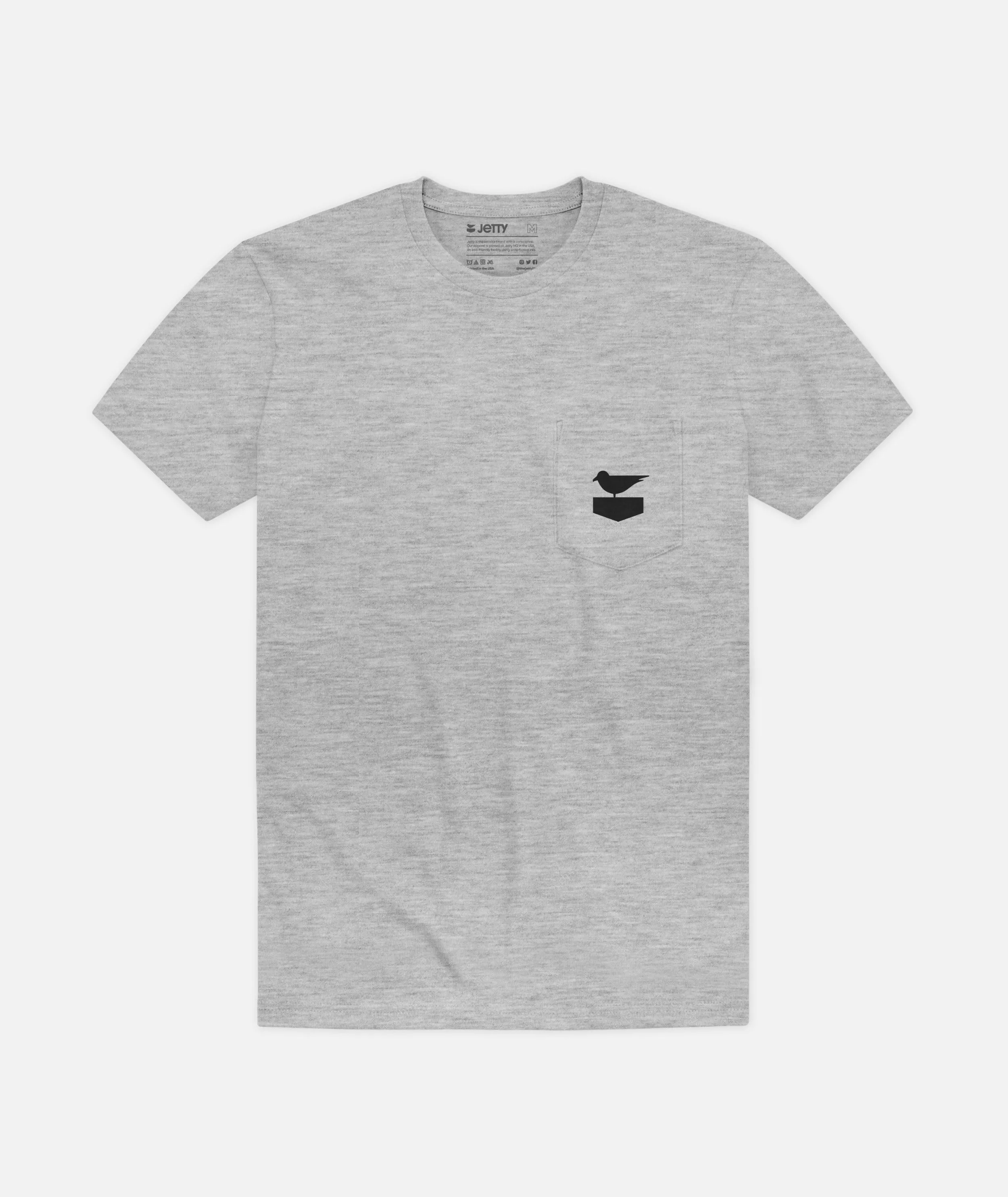 Pocket Otis Tee - Heather Grey sold by JETTY
