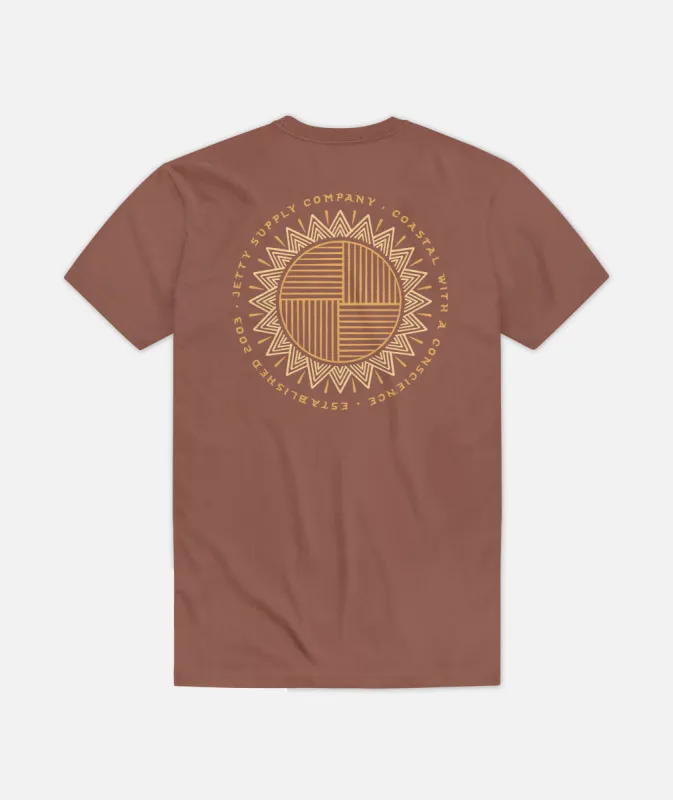 Radial Tee - Brown sold by JETTY