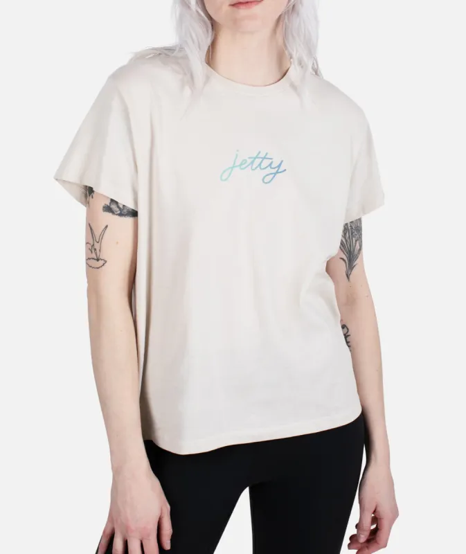 Script SS Tee - Cream sold by JETTY