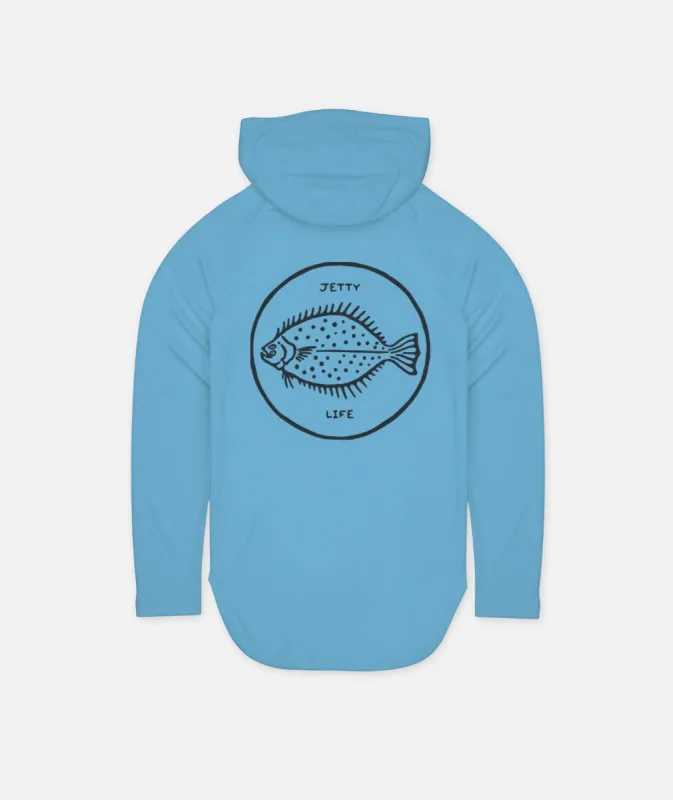 Flounder UV Hoodie - Light Blue sold by JETTY