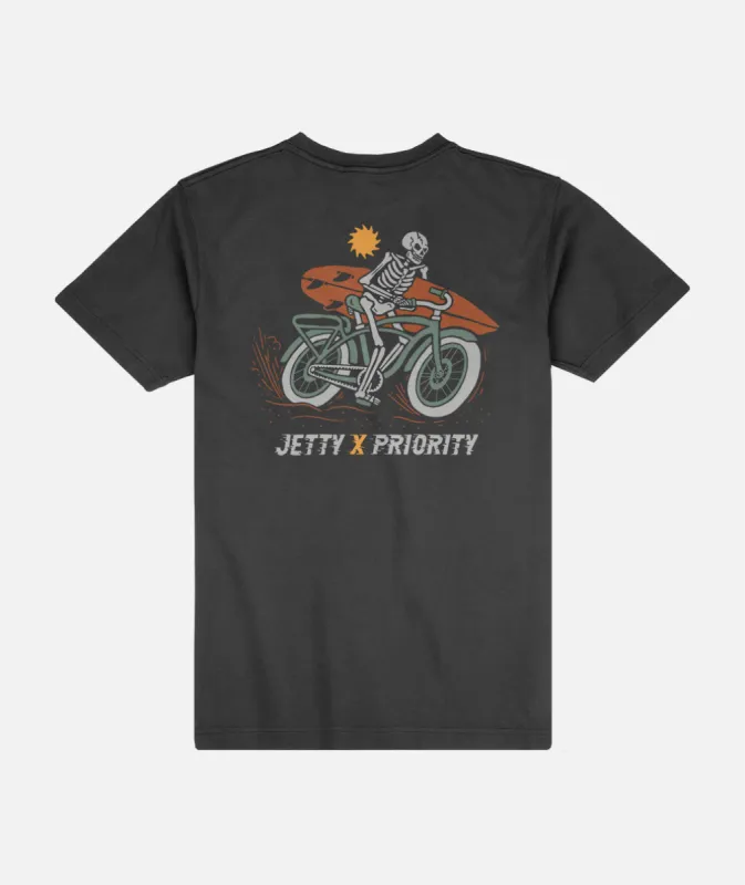 Jetty x Priority Bikes Skeleton Tee - Black sold by JETTY