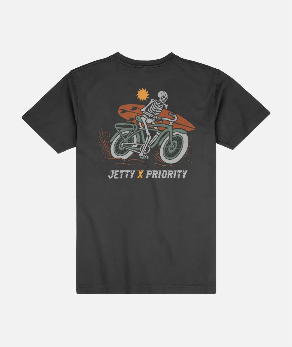 Jetty x Priority Bikes Skeleton Tee - Black sold by JETTY