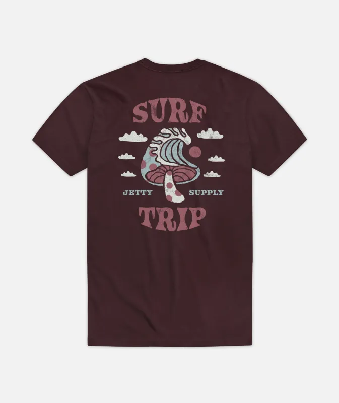 Surf Trip Tee - Oxblood sold by JETTY