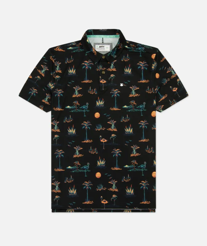 Bunker Golf Polo - Black sold by JETTY