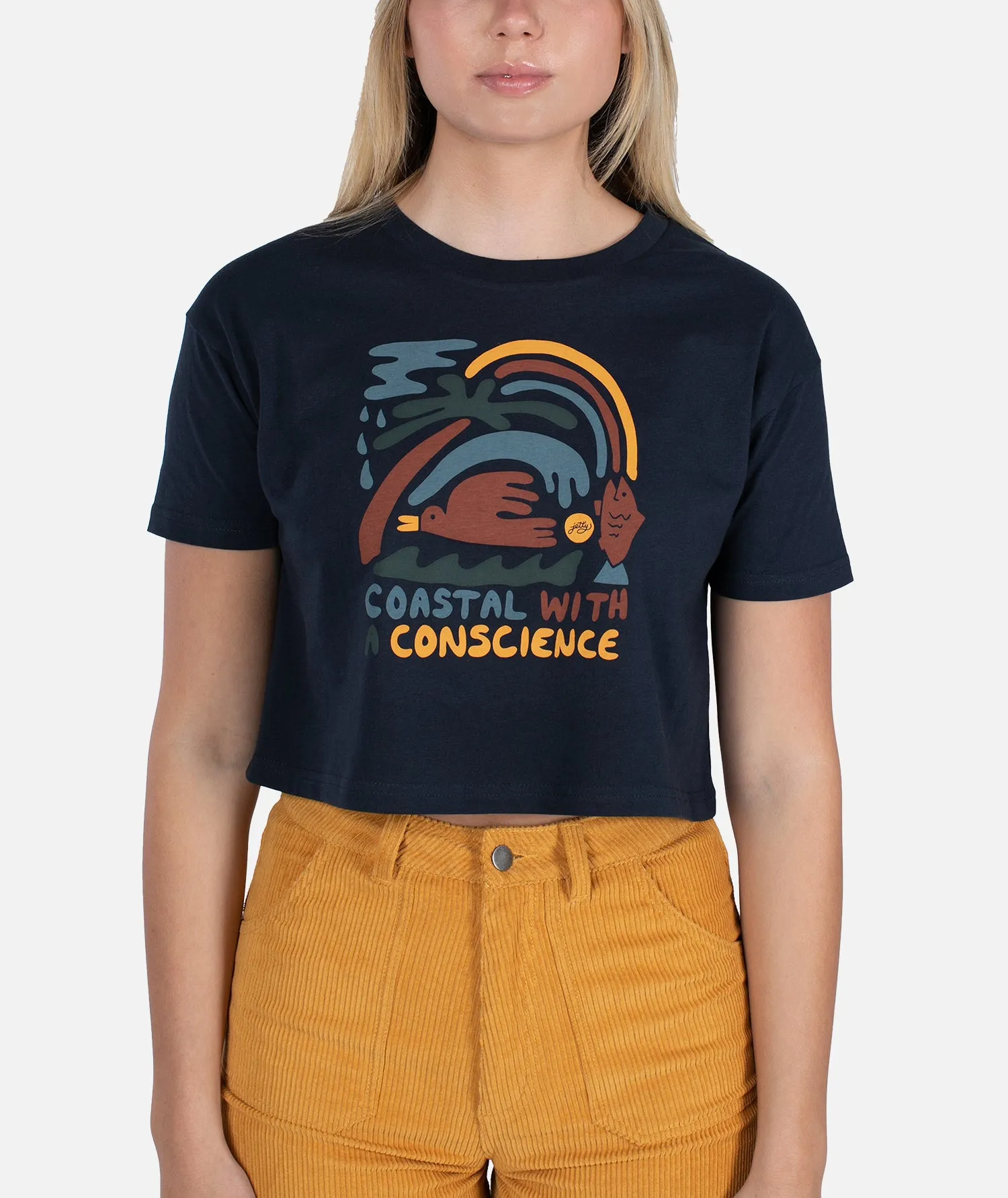 Conscience SS Tee - Navy sold by JETTY