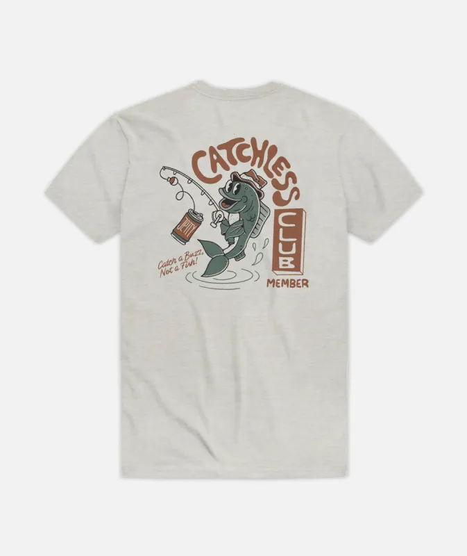 Catchless Club Tee - Heather Grey sold by JETTY
