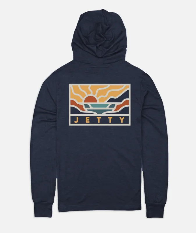 Valley Tee Hoodie - Navy sold by JETTY