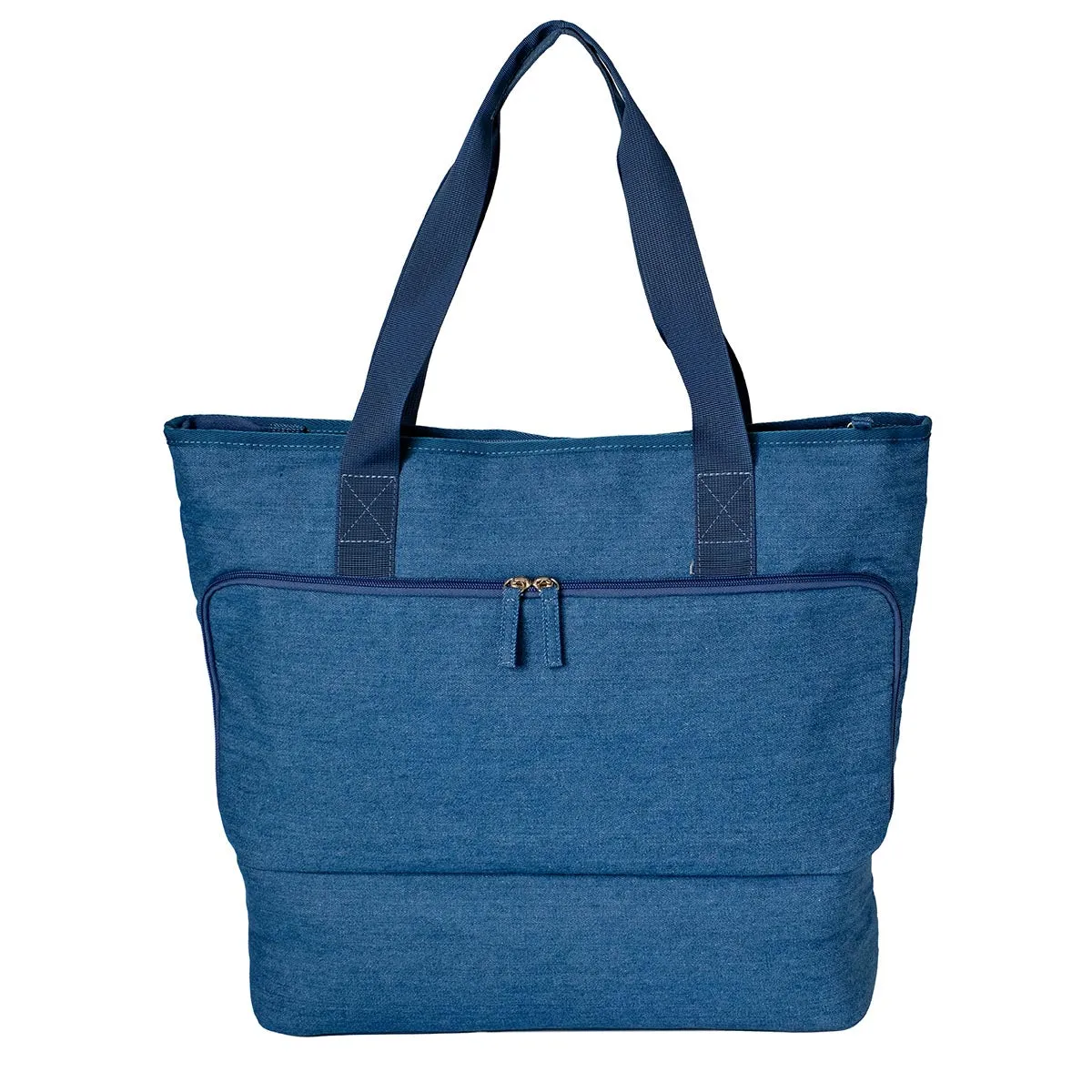 Denim Beach Tote with Insulated Cooler & Straw Hat Holder sold by MinkeeBlue product image thumbnail 5