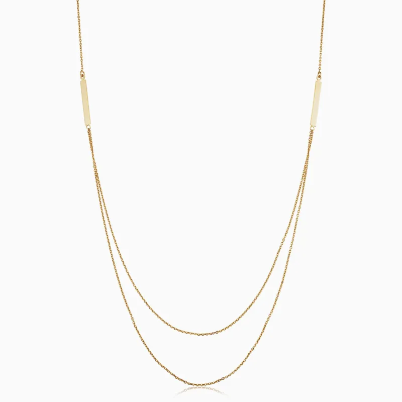 Brooklyn Bar Layered Necklace sold by Oradina