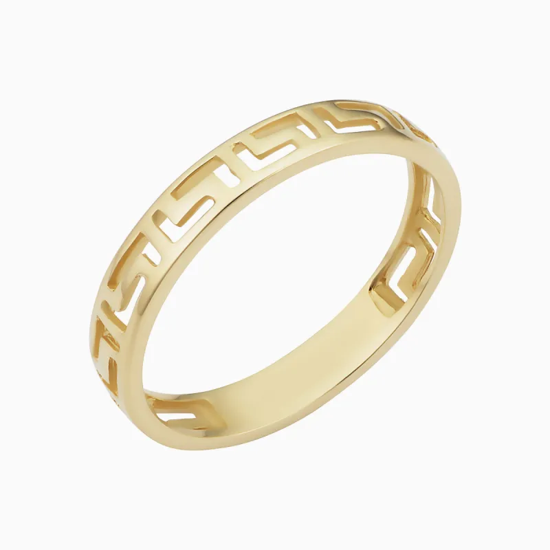 Greek Key Band Ring sold by Oradina