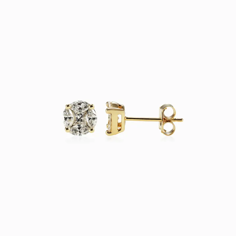 Illusion Small Diamond Studs sold by Oradina