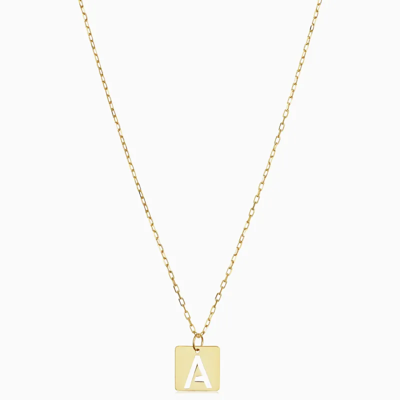 Initial Tile Petite Necklace sold by Oradina
