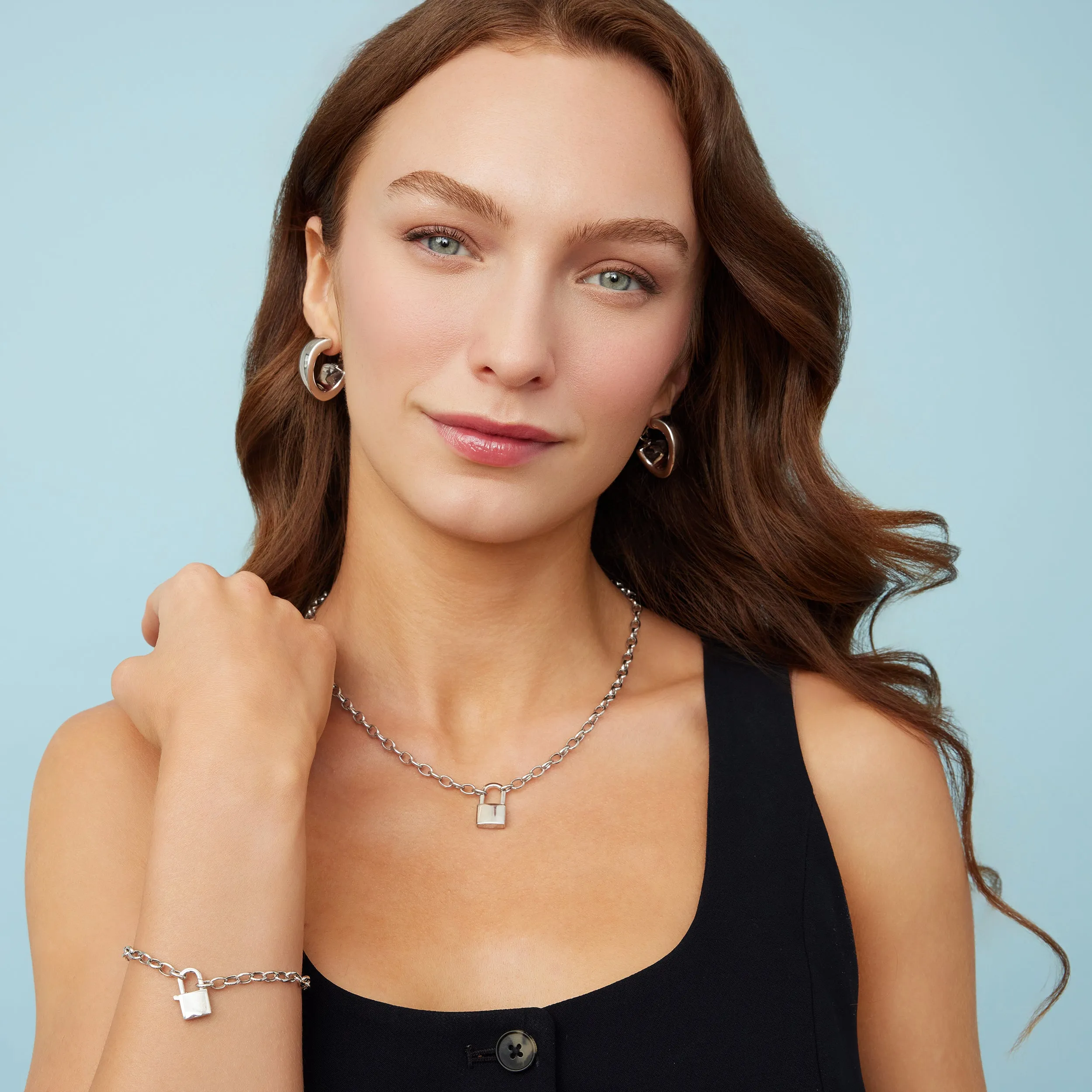 Lock it Up Connector Clasp Necklace sold by Oradina product image thumbnail 5