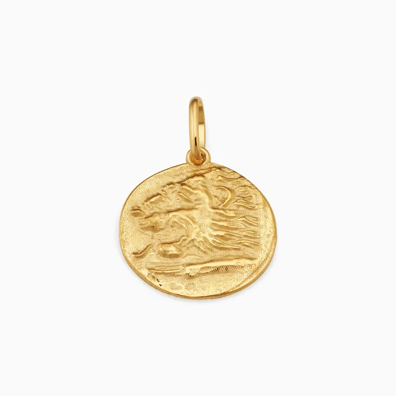 Greek Lion Medallion Pendant Charm sold by Oradina