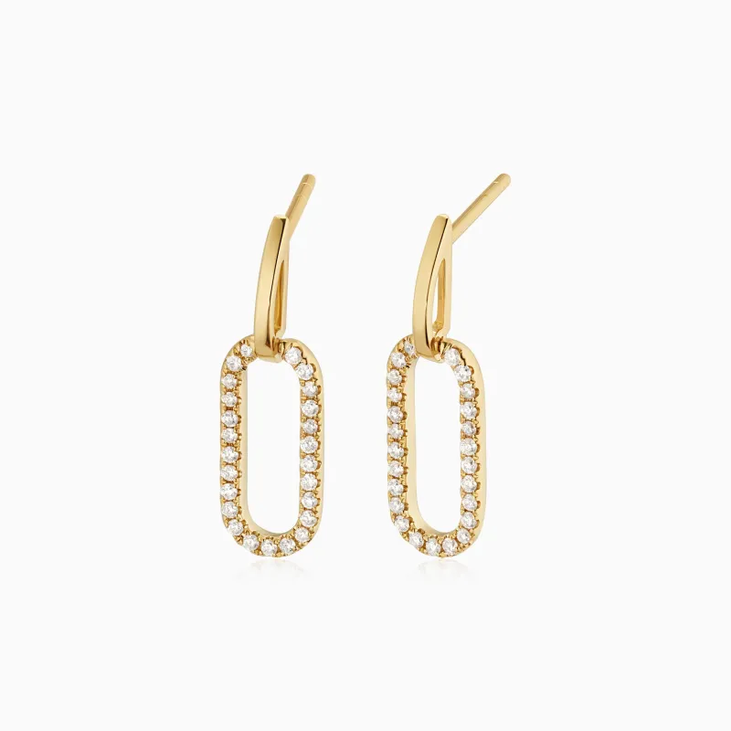 Venice Link Diamond Drop Earrings sold by Oradina