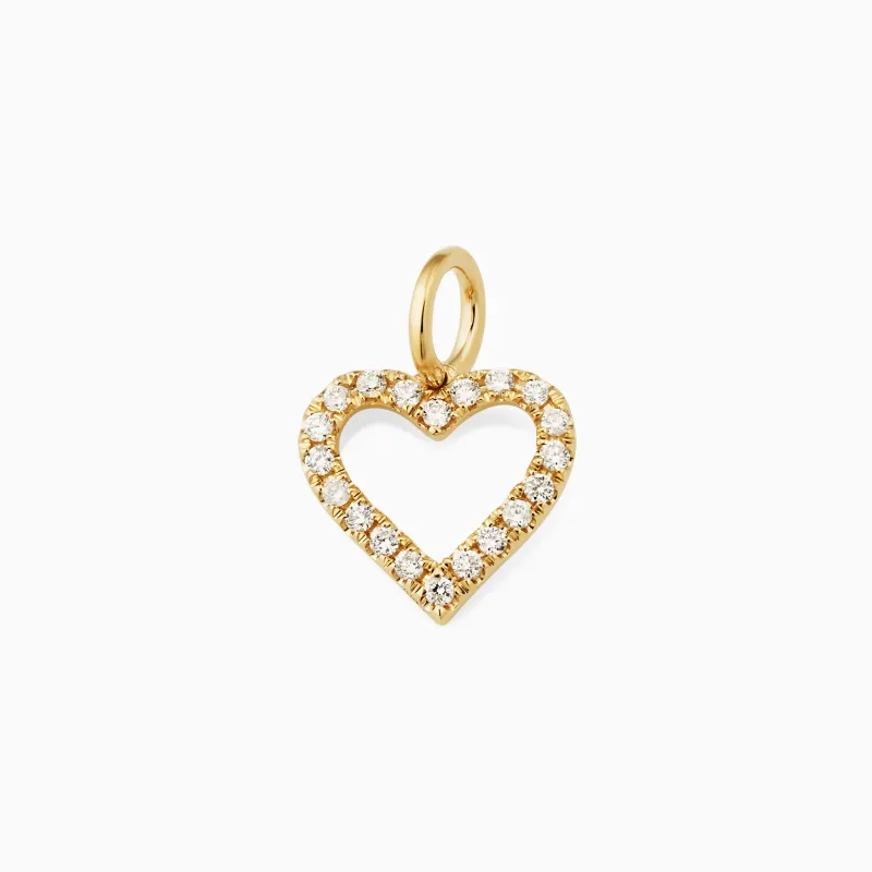 Open Heart Diamond Pendant Charm made by Oradina