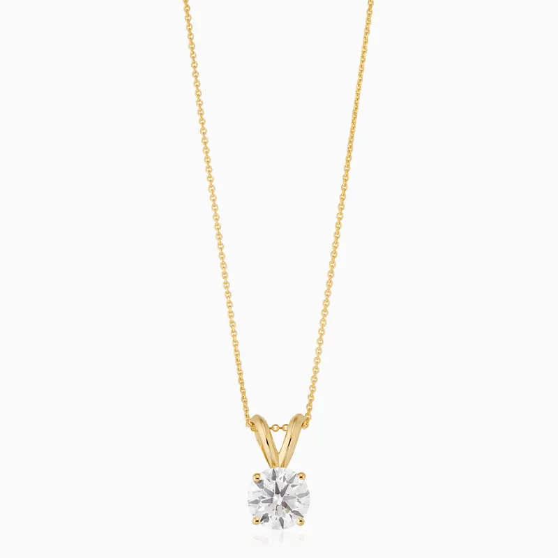 Luminous Lab Diamond Statement Solitaire Necklace sold by Oradina