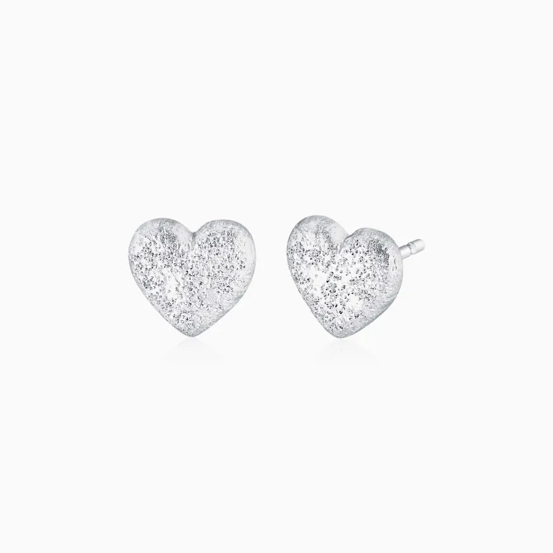 Shimmering Heart Studs made by Oradina