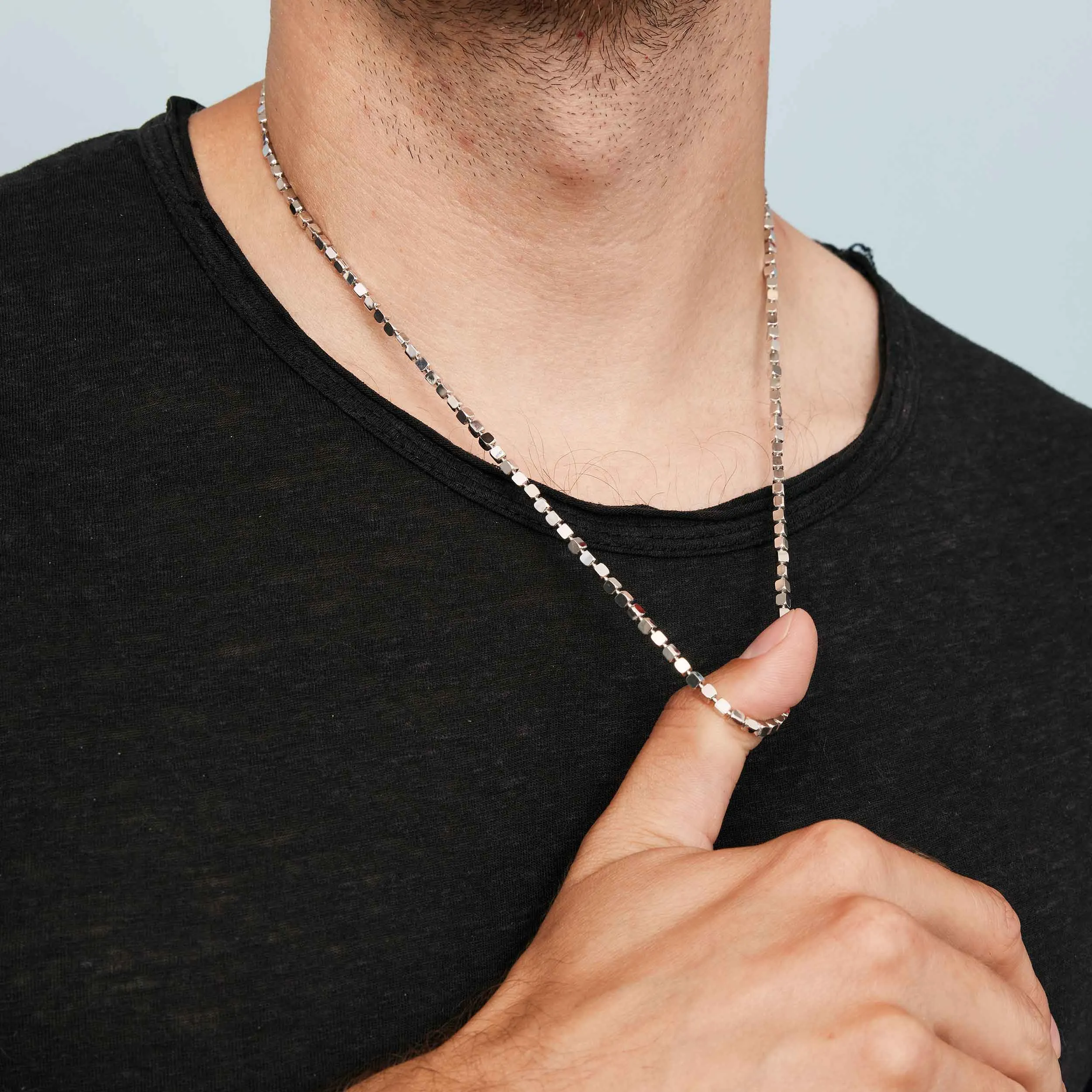 Modern Cube Link Necklace sold by Oradina product image thumbnail 4