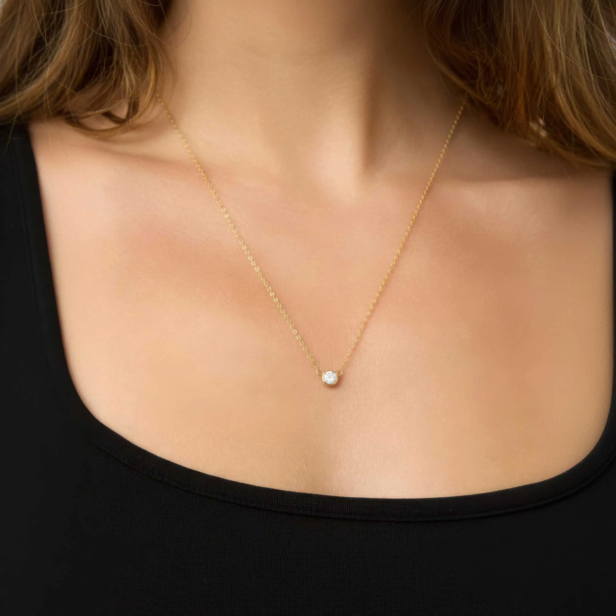 Luminous Lab Diamond Bezel Necklace sold by Oradina product image thumbnail 2