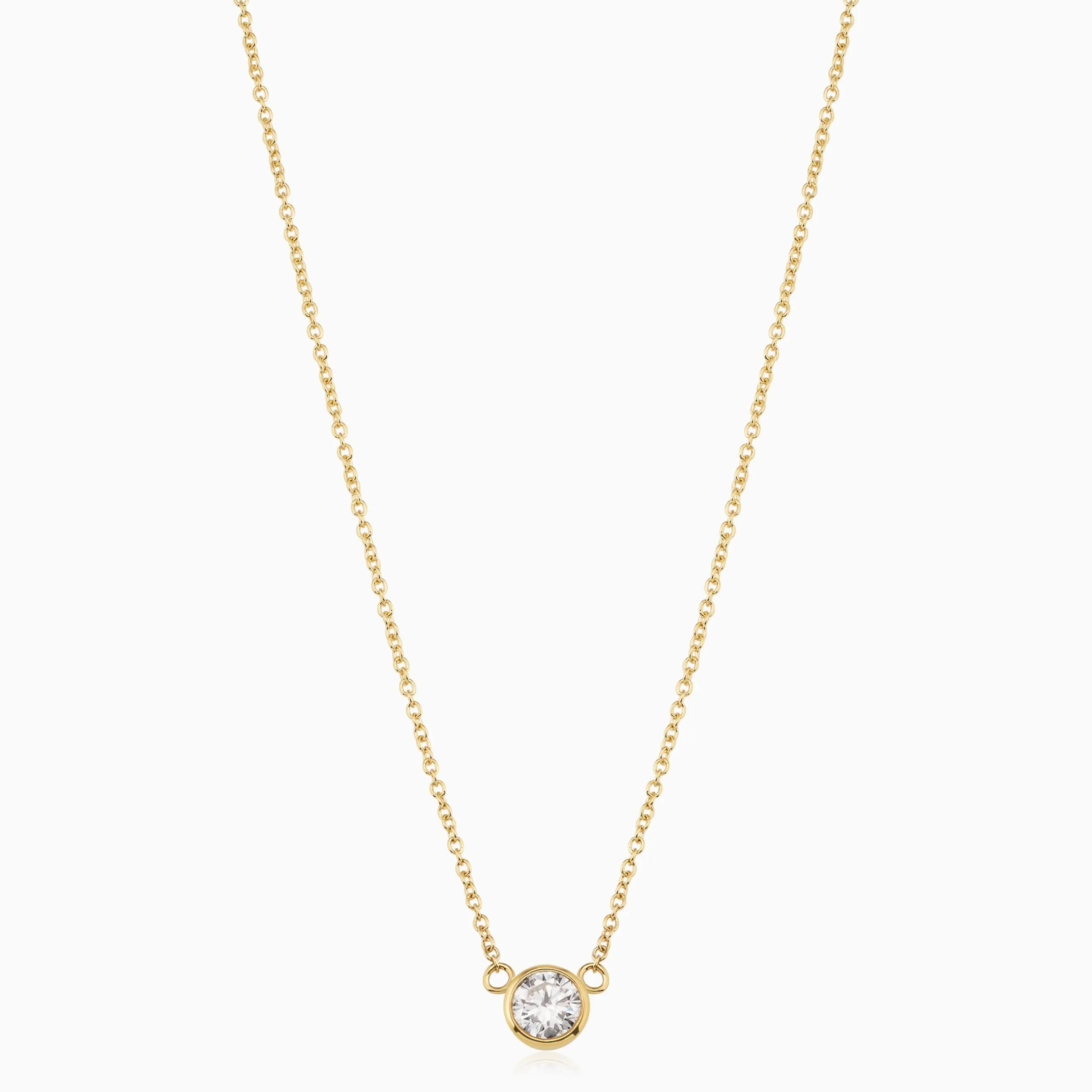 Luminous Lab Diamond Bezel Necklace sold by Oradina