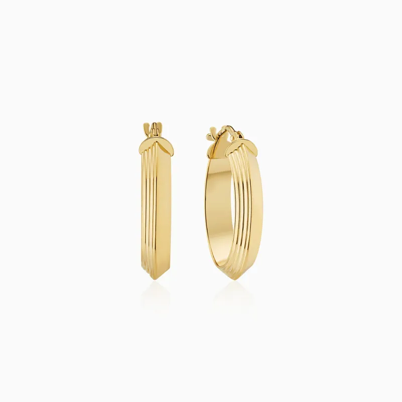 Knife Edge Midi Hoops made by Oradina