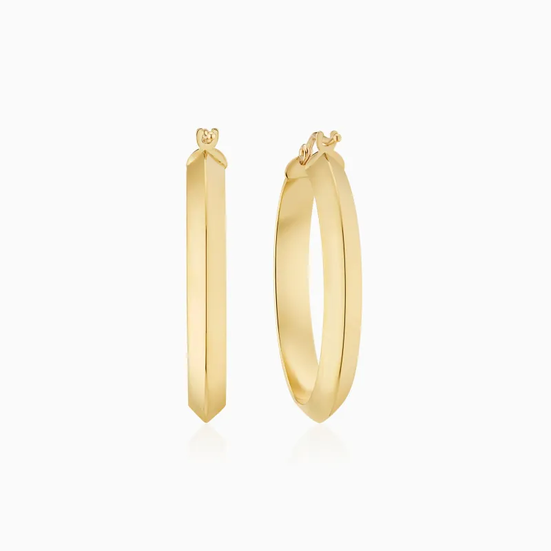 Knife Edge Hoops made by Oradina
