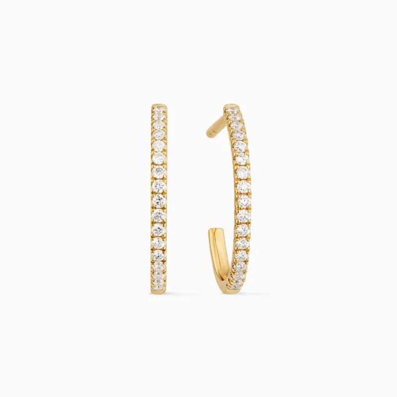 Regal Diamond Open Hoops made by Oradina